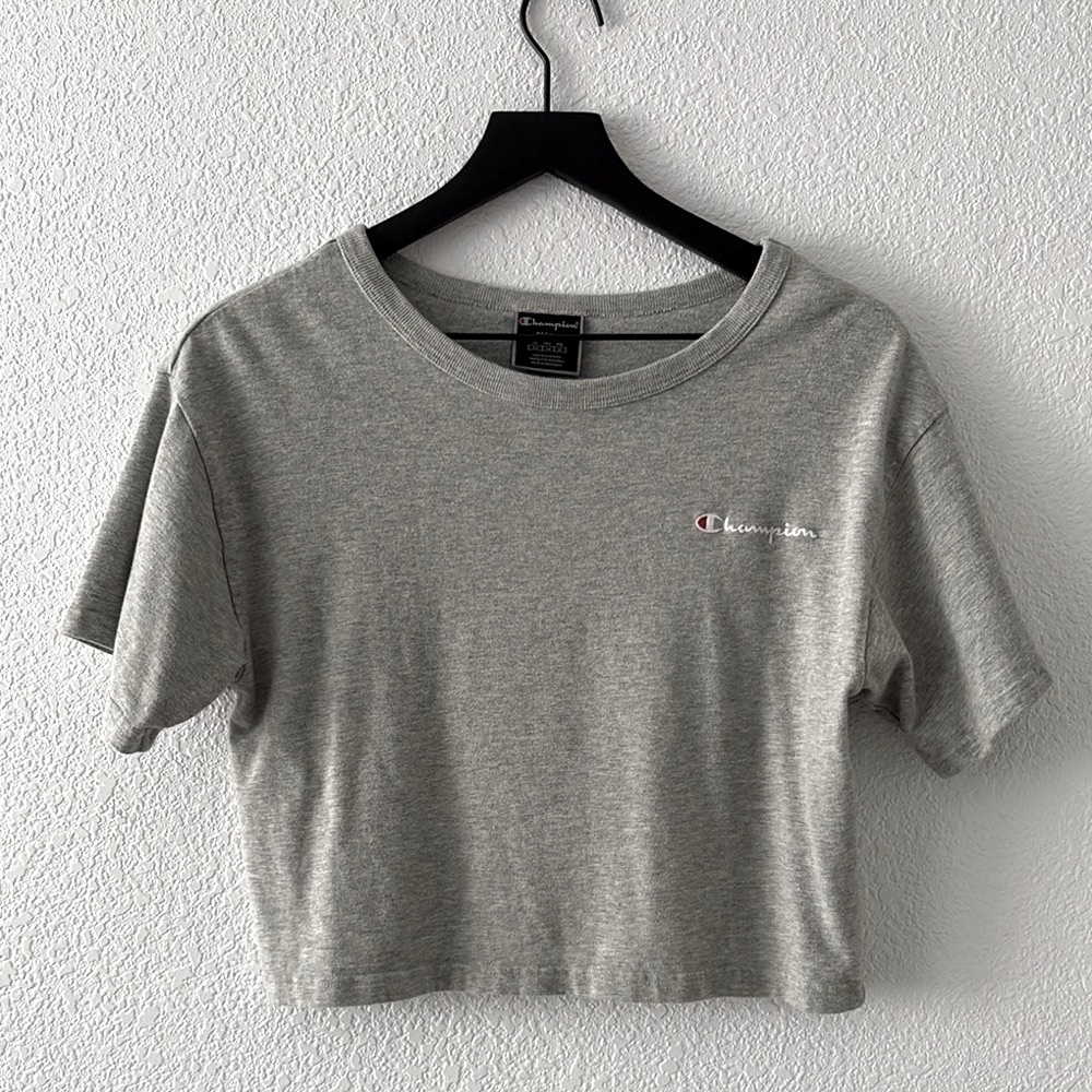 Champion Gray Cropped T-Shirt - S